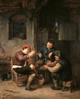 Three Peasants at an Inn by Adriaen Van Ostade