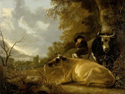 Landscape with Cows And a Young Herdsman by Aelbert Cuyp