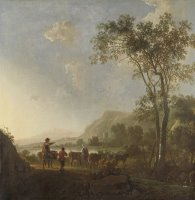 Landscape with Herdsmen And Cattle by Aelbert Cuyp