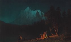 Mountainous Landscape By Moonlight by Albert Bierstadt