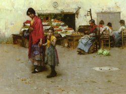 A Day at The Market by Albert Chevallier Tayler