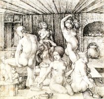 Durer Woman's Bath Drawing by Albrecht Durer