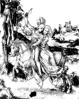 Horseback Riding Drawing by Albrecht Durer