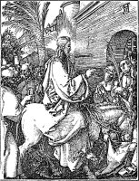 Jesus On The Donkey Palm Sunday Etching by Albrecht Durer