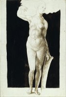 Proportion Study of Female Nude with a Shield by Albrecht Durer