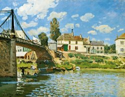 Bridge At Villeneuve-la-garenne by Alfred Sisley