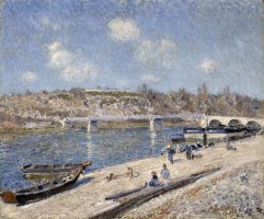 The Beach at Saint Mammes by Alfred Sisley