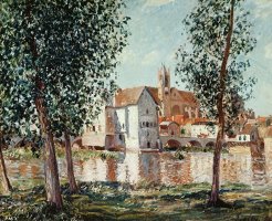 The Loing at Moret September Morning by Alfred Sisley