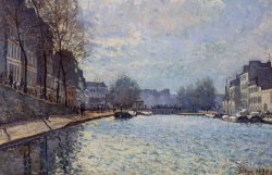 View of the Canal Saint-Martin Paris by Alfred Sisley