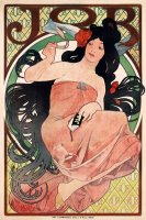 Art Nouveau Poster of Woman, Advertising Job Cigarette Papers by Alphonse Maria Mucha