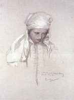 Portrait of a Girl by Alphonse Maria Mucha
