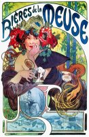 Beer Ad by Mucha C1897 by Alphonse Marie Mucha