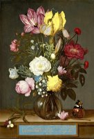 Bouquet of Flowers in a Glass Vase by Ambrosius Bosschaert The Elder