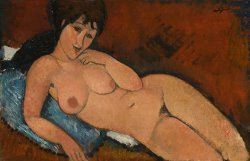 Nude On A Blue Cushion by Amedeo Modigliani