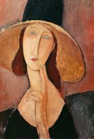 Portrait of Jeanne Hebuterne in a large hat by Amedeo Modigliani