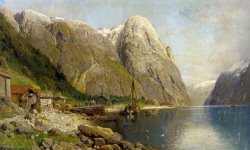 A Village by a Fjord by Anders Monsen Askevold