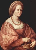 Portrait of a Woman with a Basket of Spindles by Andrea del Sarto