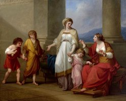 Cornelia, Mother of The Gracchi, Pointing to Her Children As Her Treasures by Angelica Kauffmann