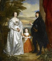 James, Seventh Earl of Derby, His Lady And Child by Anthony van Dyck