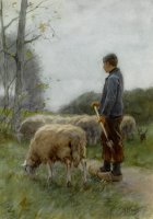 A Shepherd And His Flock by Anton Mauve