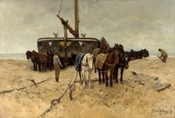 Fishing Boat on The Beach by Anton Mauve