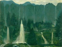 Many Waters (waterfalls) by Arthur Bowen Davies