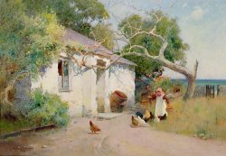 Feeding the Hens by Arthur Claude Strachan