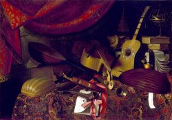 Still Life with Musical Instruments by Bartolomeo Bettera