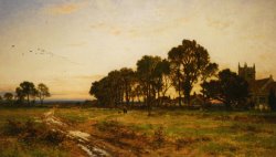 The Close of Day Worvestershire Meadows by Benjamin Williams Leader