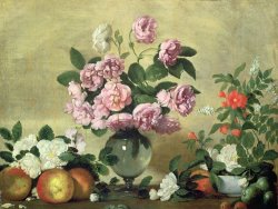 Flowers And Fruit by Bernardo Strozzi
