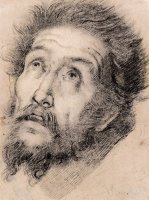 Study for St Francis of Assisi Adoring The Cross by Bernardo Strozzi