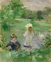 Beside a Lake by Berthe Morisot