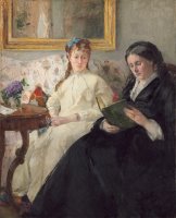 Portrait Of The Artist S Mother And Sister by Berthe Morisot