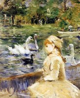 Young girl boating by Berthe Morisot