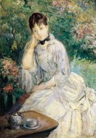 Young Woman Seated On A Sofa by Berthe Morisot