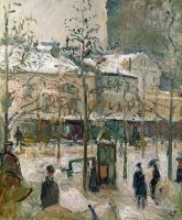 Boulevard de Rocheouart in Snow by Camille Pissarro