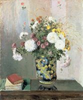 Chrysanthemums in a Chinese Vase by Camille Pissarro