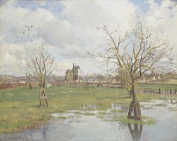Flooded Fields at St. Ouen L'aumone by Camille Pissarro