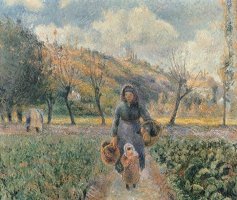 In The Garden by Camille Pissarro