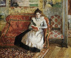 Jeanne Pissarro, Reading by Camille Pissarro
