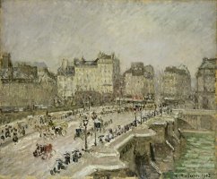 Pont Neuf Snow Effect by Camille Pissarro