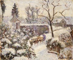 Snow at Montfoucaul by Camille Pissarro