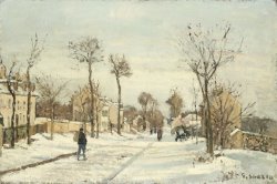 Snowy Road, Louveciennes by Camille Pissarro