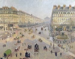 The Avenue De L'opera, Paris, Sunlight, Winter Morning by Camille Pissarro