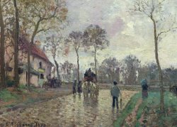 The Coach to Louveciennes by Camille Pissarro