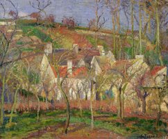 The Red Roofs, Or Corner of a Village, Winter by Camille Pissarro