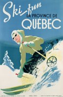 Poster Advertising Skiing Holidays In The Province Of Quebec by Canadian School