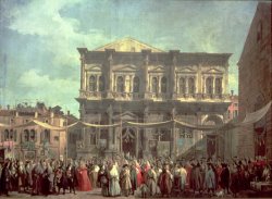 The Doge Visiting the Church and Scuola di San Rocco by Canaletto