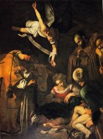 Nativity with St. Francis And St. Lawrence by Caravaggio