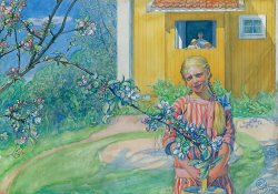 Girl With Apple Blossom by Carl Larsson